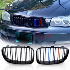2X Gloss Black M-Color Kidney Grill For 07-13 BMW 1-Series E81 E82 E87 128i 135i