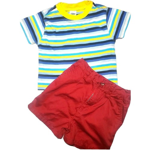 Vintage 1990s Old Navy Mckids Baby Boy 12M 18M Solid Shorts Outfit Shirt Set Lot - Picture 1 of 7