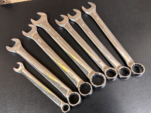 VTG Mechanics Products SAE/Metric Combination Wrench Set CR-V 12pt/Open End 7pc - Picture 15 of 17