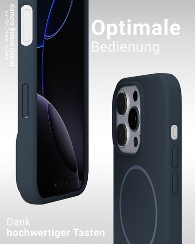 Hülle iPhone 16 15 14 13 12 Pro Max Plus MagSafe Silikon Case Magnet Schwar Blau - Bild 35 von 57