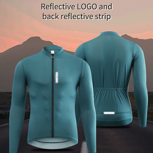 WOSAWE Men's Quick dry Cycling Jerseys Long Sleeve Breathable Shirt Bicycle Top - Bild 13 von 16