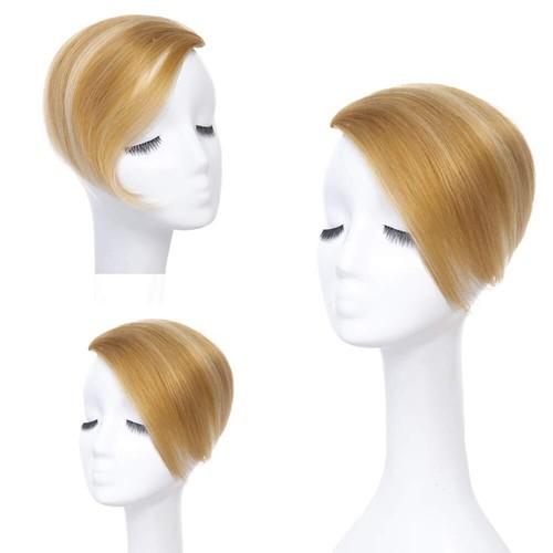 100% Real Human Hair Invisible Side-swept Bangs Clip In Topper Raise Up Pad Hair - Picture 49 of 55