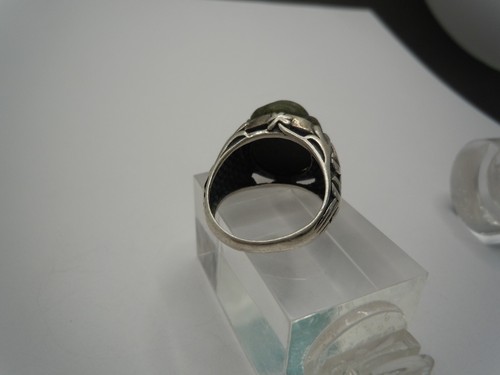 Vintage SW Irland Sterling Connemara Marmor geschnitzte Rose Kleeblatt Ring Größe 6 - Bild 7 von 11