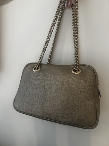 GUCCI Shoulder Bag Metallic Gold Soho Chain Bag New! - Picture 17 of 22