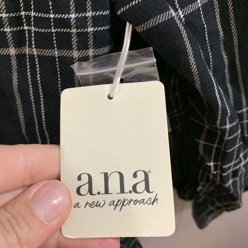 a.n.a Black Plaid Button Down Plus Long Sleeve Collar Casual Shirt Top 1X NEW - Picture 7 of 10