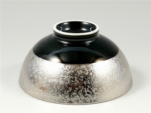 Arita yaki porcelain Japanese Rice Bowl Gohan Chawan Platinum Black - Bild 2 von 2