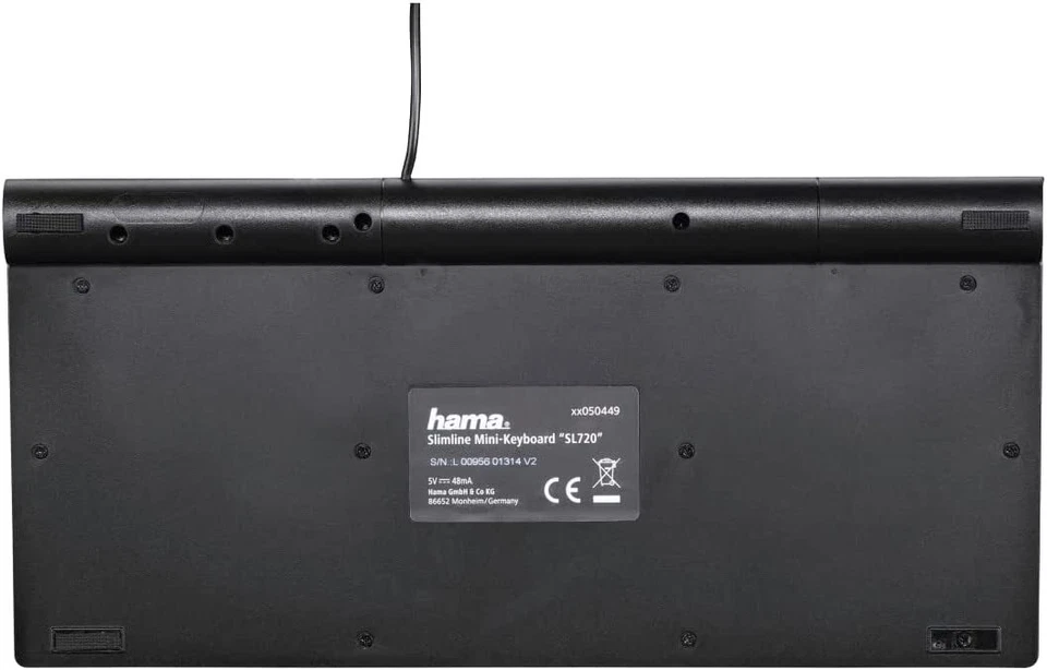 Hama Teclado Mini con Cable ( Ajuste de inclinación, Enchufe USB Tipo A ) Negro - Imagen 3 de 4