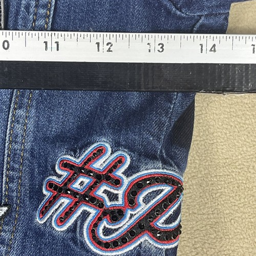 Philipp Plein Junior Denim Jacket Girls 8 Crop LS Patch Rhinestone Design - Picture 6 of 12