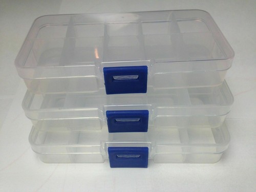 COMPARTMENT BOX SMALL 3X 10 ORGANISER STORAGE PLASTIC CRAFT BEAD NAIL FUSE BEADS - Picture 5 of 12