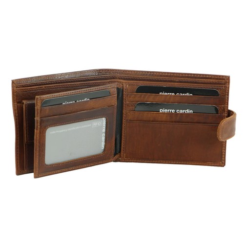 Pierre Cardin Men's Genuine Soft Italian Leather RFID Wallet - Cognac - Picture 3 of 4
