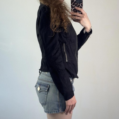 Y2K vintage lace up archive denim jacket asymmetrical zipper utility avant garde - Picture 10 of 10