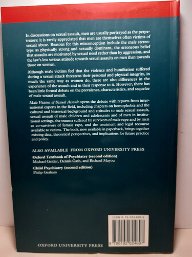 Male Victims of Sexual Assault Gillian Mezey & Michael King P/B 1993 1st Edition - Imagen 5 de 5