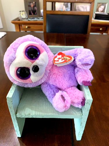 Ty Beanie Boos DREAMY das rosa und lila Faultier, 6", neuwertig Etikett, brandneu - Bild 5 von 13