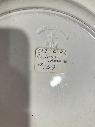 Schwedischer schwarzer TransferWare Staffordshire von Gustfsberg 9,5" Essteller - Bild 4 von 6