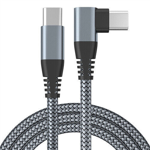USB-C to USB-C Charge Charging Charger L Shape 90° Cord Type C Cable Fast - Picture 8 of 9