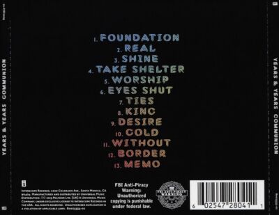 Years & Years「Communion」 Years & Years – Communion – CD (Album, Deluxe Edition), 2015