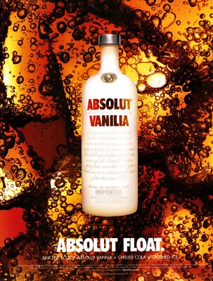 ABSOLUT FLOAT VODKA  AD 2003 VERY RARE OUT OF PRINT