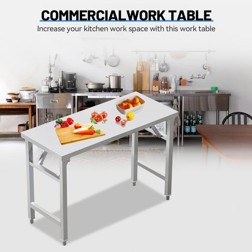 Folding Stainless Steel Table for Kitchen Outdoor Camping Maintenance Room - Picture 6 of 7