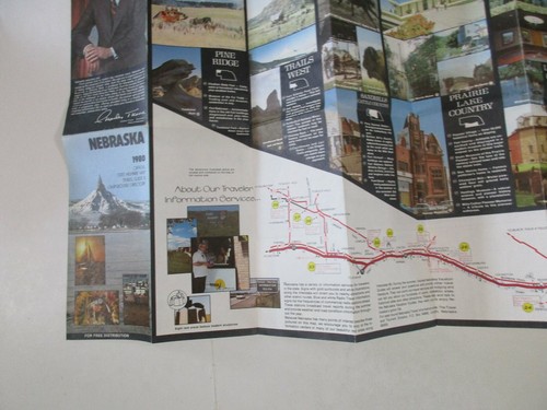 Vintage 1980 Nebraska State Highway Guide Travel Road Map-B31 - Picture 10 of 12