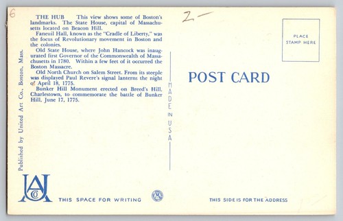 Postcard - The Hub - Boston Massachusetts - Picture 2 of 2