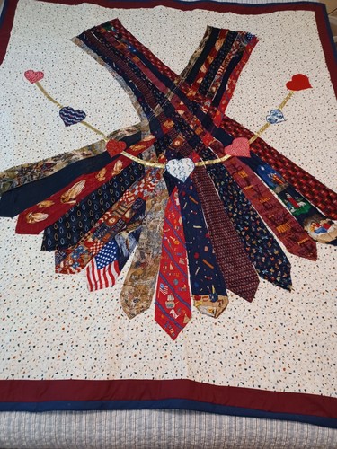 YOUR TIES TURNED INTO QUILTS: Handmade Custom Memorial Keepsake Quilts from Ties - Picture 12 of 13