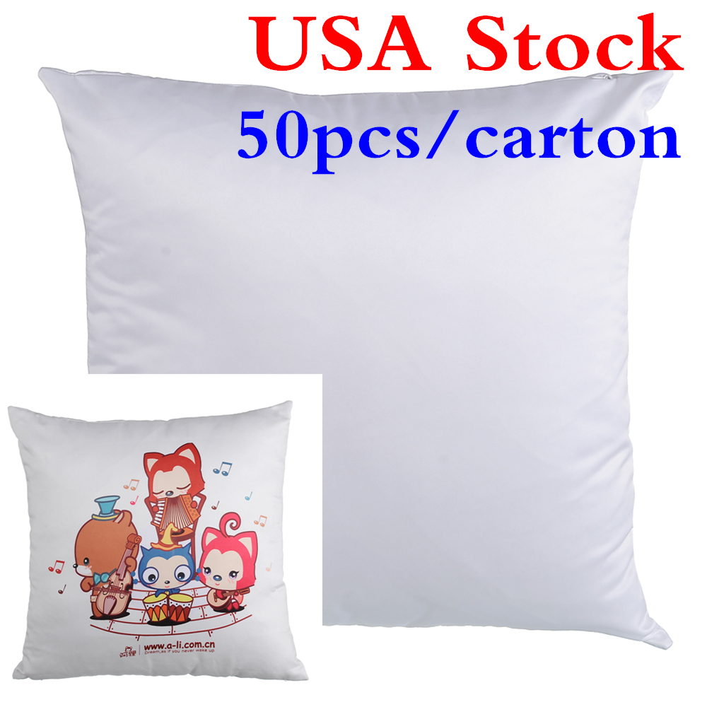 USA 50pcs lot--Plain White Sublimation Blank Pillow Case Fashion Cushion Cover USA 50pcs lot--Plain White Sublimation Blank Pillow Case Fashion Cushion Cover