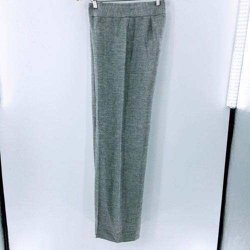 Max Mara Wide Leg Pants Grey Linen Blend Tweed Lightweight Trousers Sz 12 - Picture 6 of 12