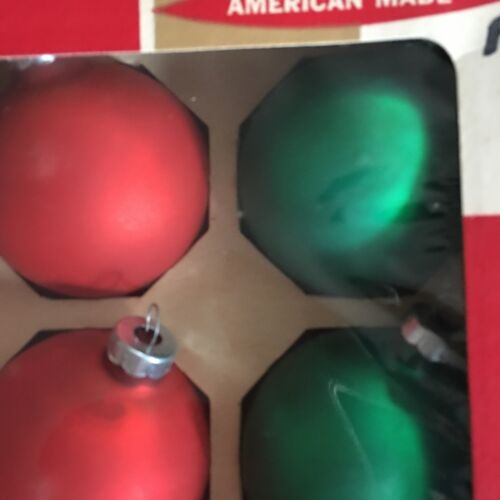 Coby De Colección Adornos de Navidad Hecho en Estados Unidos Vidrio 12 en Caja 2 5/8 Rojo Verde Sólido - Imagen 2 de 9