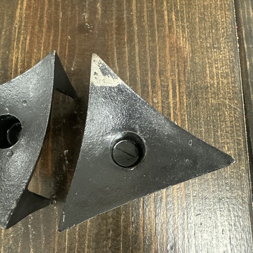 Set of 2 Black Dansk Cast Iron Tripod Candle Holders with Crown Mark - Picture 3 of 13