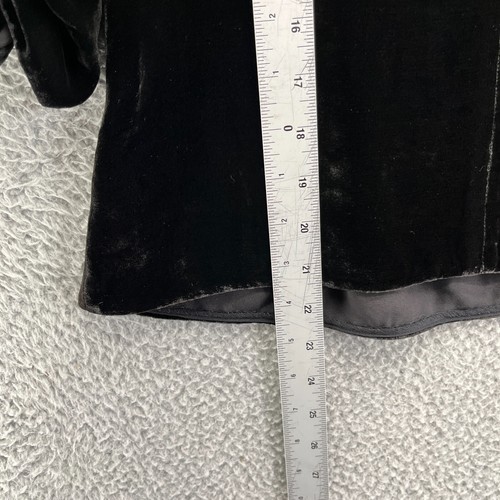 Rebecca Taylor Top Womens 0 Black Velvet 3/4 Sleeves Scoop Neck New $50 - Picture 5 of 8