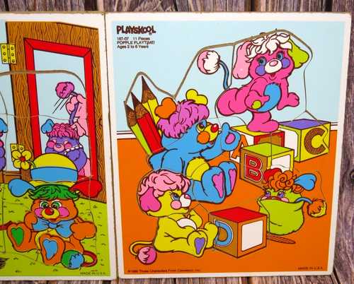  Popples Dress Up and Playtime Playskool Frame Tray Puzzle Set 80s vintage - Picture 3 of 3