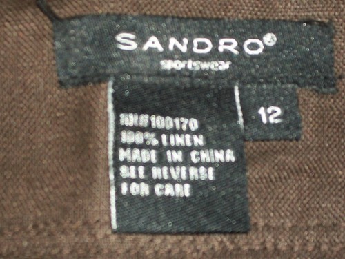 Women's Sandro Solid Skirt Brown Front Pleats Button Closing Belt Size 12 - Picture 8 of 8