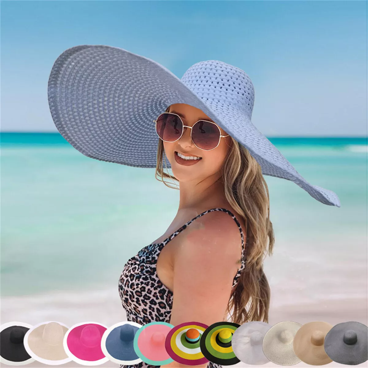 Women Big Oversize Fashion Ladies Summer Sun Cap Beach Wide Brim