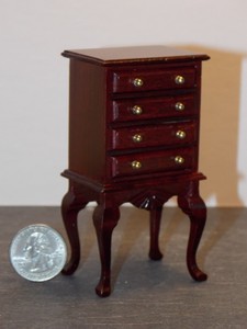 Dollhouse Miniature Walnut Chest of Drawers 1:12 inch scale H26 Dollys Gallery