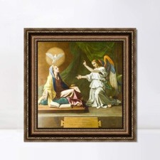 Framed Canvas Print The Annunciation by Nicolas Poussin Home Decor 24"x24"