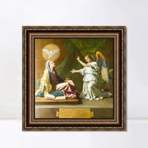 Gerahmter Leinwanddruck Die Verkündigung von Nicolas Poussin Wohnkultur 24"x24" - Bild 1 von 5