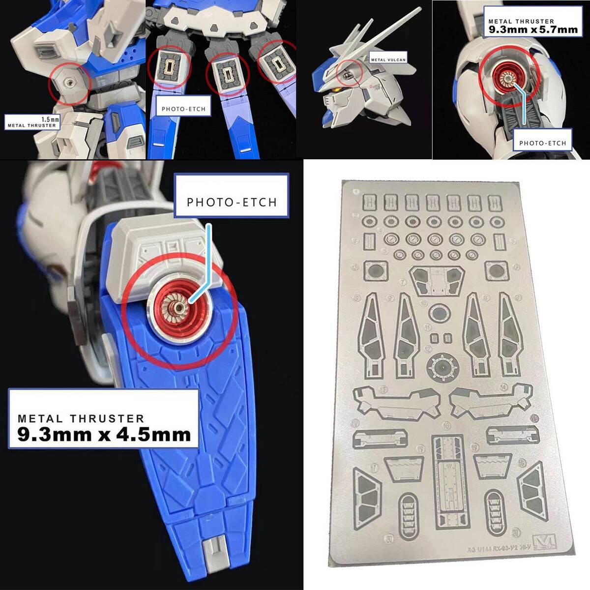 For RG Hi-Nu v RX-93-ν2 Hi-ν-Gundam Model Metal Details Add For RG Hi-Nu v RX-93-ν2 Hi-ν-Gundam Model Metal Details Add