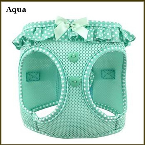 American River Hot Pink & Black Polka Dots or Aqua Choke-Free Dog Harness -  S-M - Picture 10 of 10