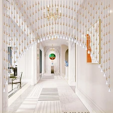 25/40 Strands Arched Crystal Glass Beaded Curtain Hanging Doorway Window Valance