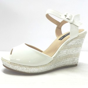 Sandalo Donna Vernice bianco Con Zeppa 100 In Spago Plateau chiusura cinturino Sandalo Donna Vernice bianco Con Zeppa 100 In Spago Plateau chiusura cinturino
