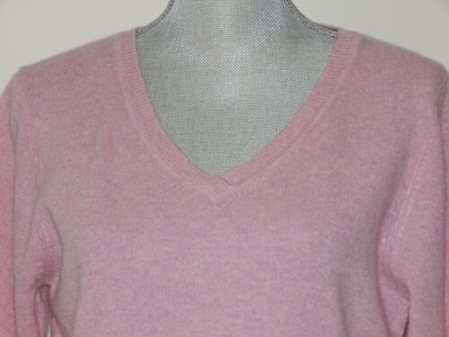 NWT WOMEN’s Qi CASHMERE V-NECK PULLOVER SWEATER DUSTY ROSE LARGE - Picture 2 of 5