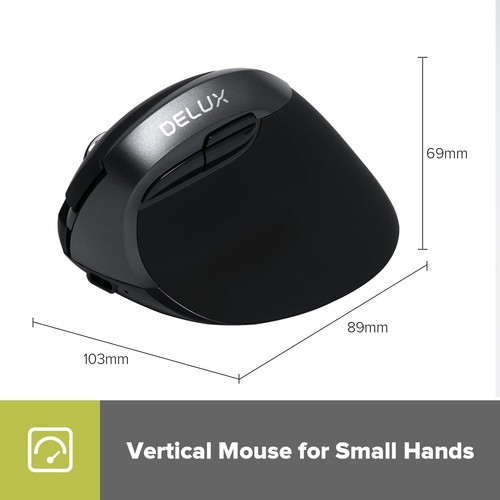 Kabellose ergonomische vertikale Maus 6 Tasten 4000 DPI leise Bluetooth USB - Bild 9 von 11