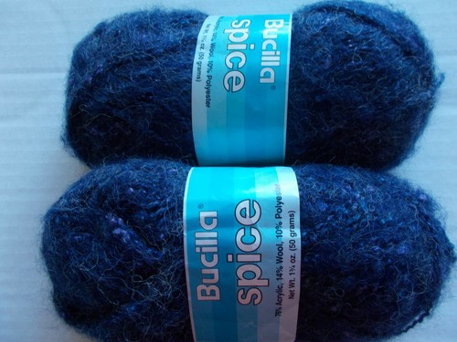 Bucilla Spice wool blend fashion yarn, navy, lot of 2 (131 yds each) - Picture 1 of 2
