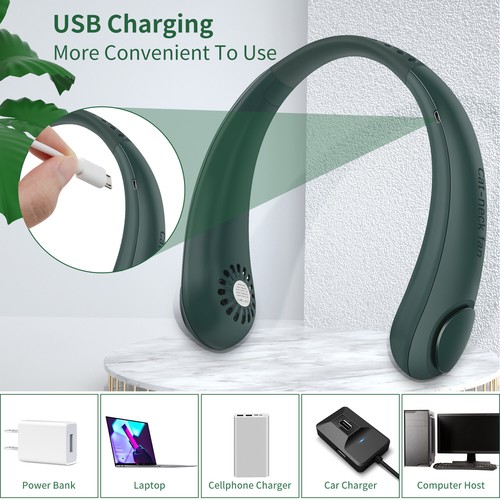 Portable Cooling Fan USB Rechargeable Bladeless Cooling Air Neck Mini Sport Fan - Picture 33 of 84