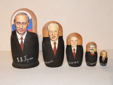 Russian Presidents and Leaders Nesting Doll 5 Piece 