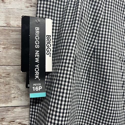 Briggs New York Women Black/White Plaid Gingham Capri Dress Pants 16P Stretch - Picture 9 of 12