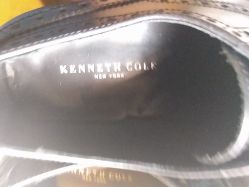 Kenneth Cole New York Black Leather Lace Up Oxford Wingtip Brogue Men Shoe 9M 42 - Picture 7 of 9