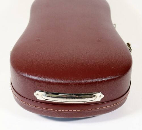 Original "Jaeger" Etui - Red Violine Case & Brown Gold Samt - Geigenkasten #Q - Picture 4 of 9