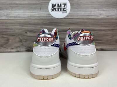 Nike DUNK Low White Paisley multi-color Kids Shoes GS