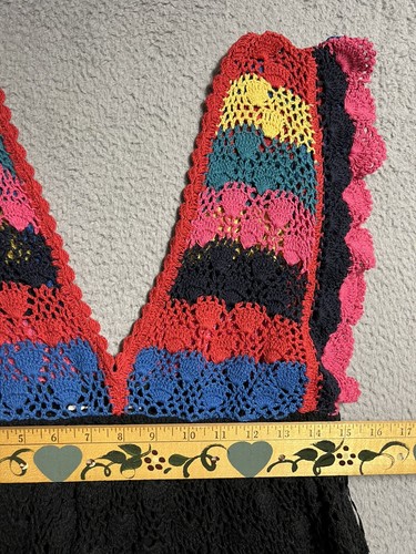 Maxi Vestido Zara Tejido Crochet Mujer Pequeño Multicolor Edición Limitada - Imagen 12 de 16
